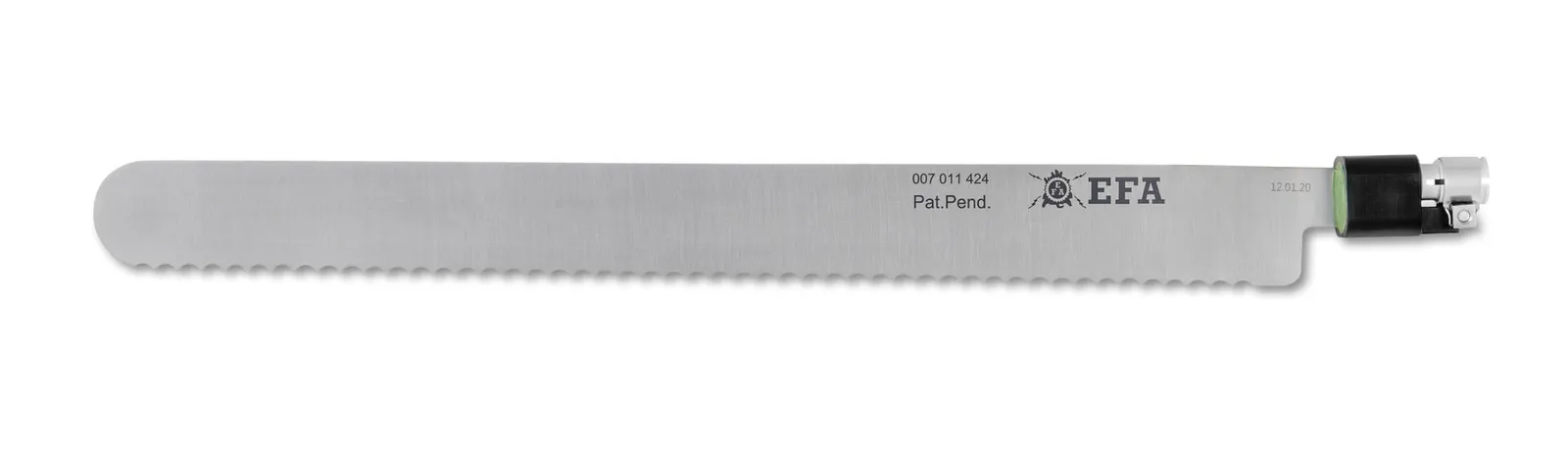 Cuțit drept EFA, 300 mm, cu tăiș zimțat, „cuțit pentru pâine”