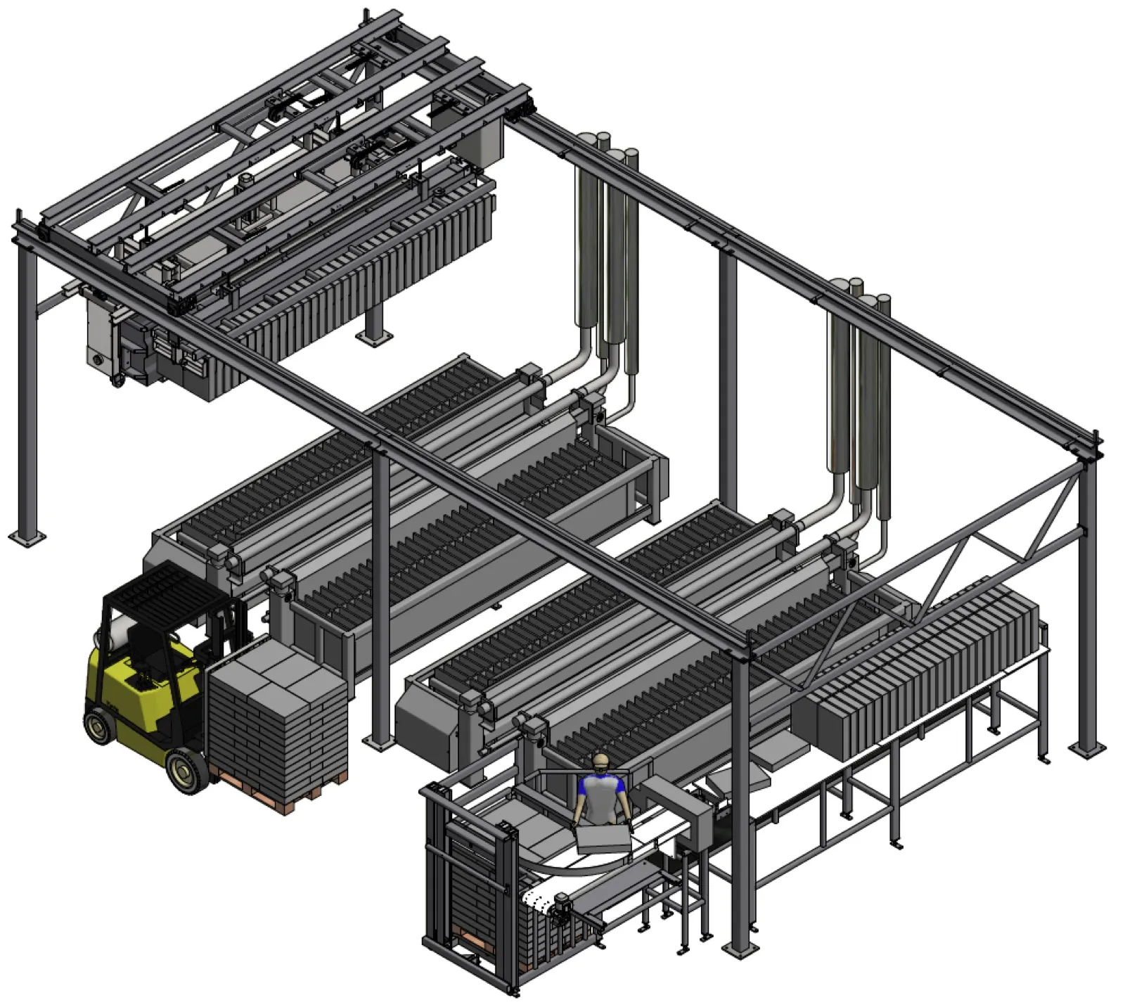 Linie semi-automată de încărcare și descărcare cu macara Crane loading & unloading 122-657838