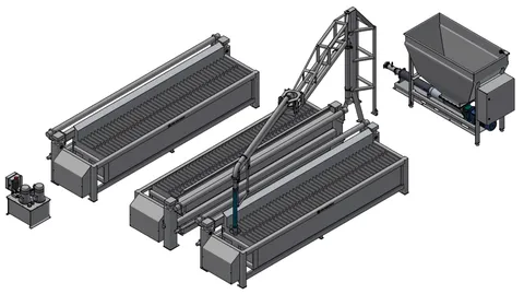 Linie automată cu pompă cu buncăr și braț de umplere Hopper pump & filling arm 20-663701